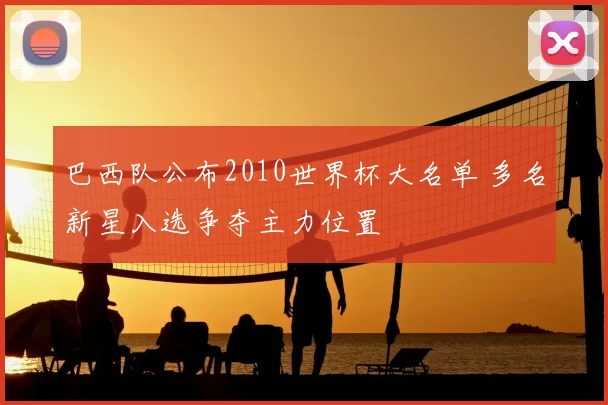巴西队公布2010世界杯大名单 多名新星入选争夺主力位置